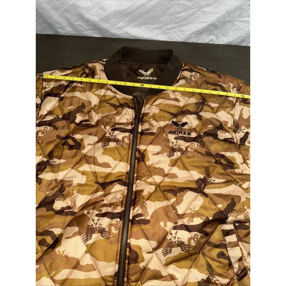 AVIREX Mens Reversible Camo Brown Camouflage‎ Army Outdoor Jacket Eagle XXXL 3XL